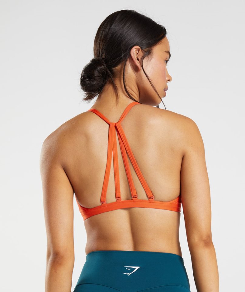 Women's Gymshark Minimal Sports Bra Orange | NZ 0DSQBX